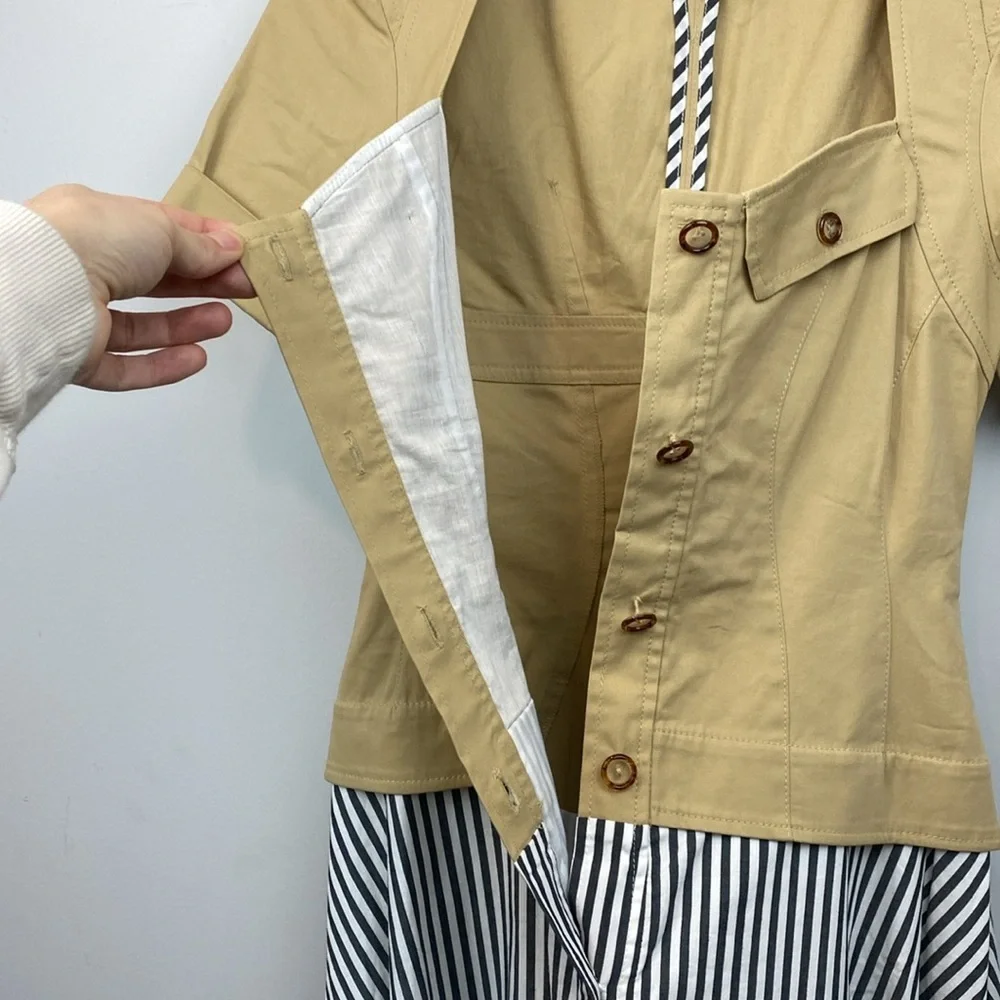 STAUD • RARE FIND • Sandra Safari Style Two-Tone Dress *Flaw* - Picture 9 of 16